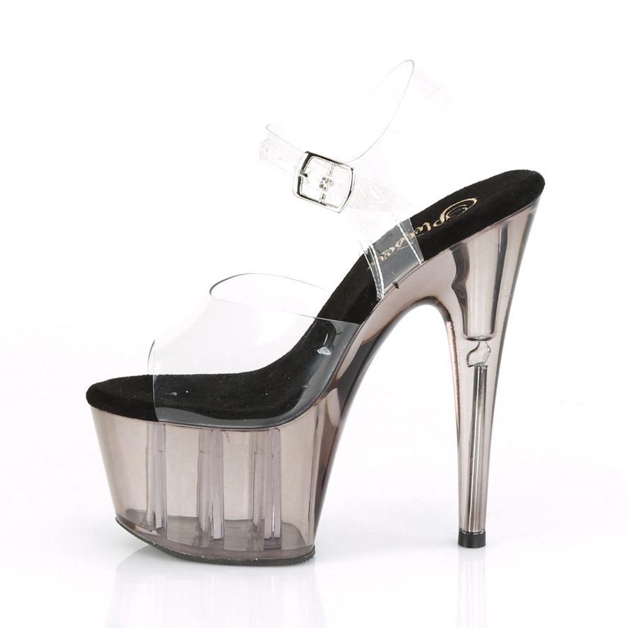 Women's Pleaser Adore-708T Ankle Strap Sandals Grey | 542PGITEJ