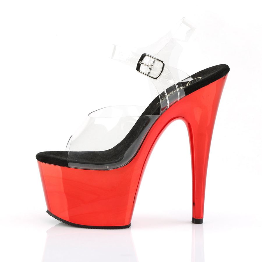 Women's Pleaser Adore-708 Ankle Strap Sandals Red | 916KMHQZL