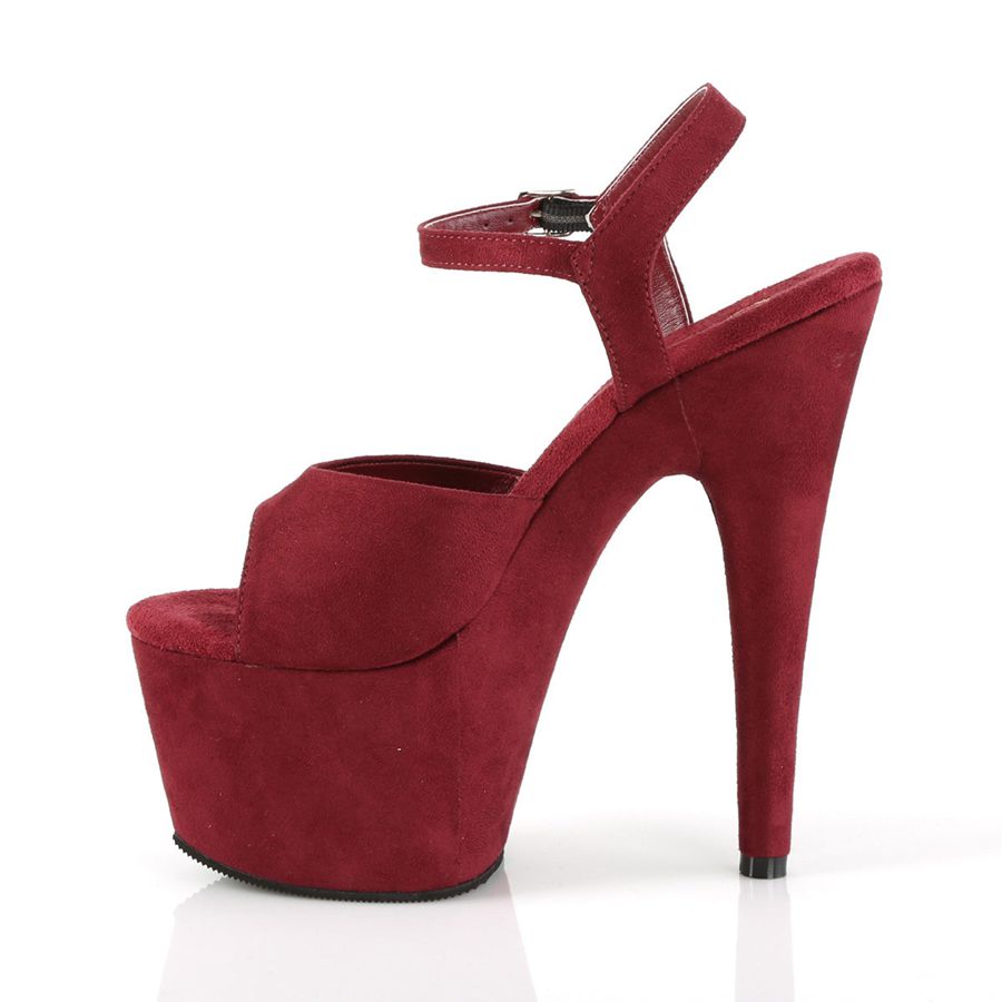 Women's Pleaser Adore-709FS Ankle Strap Sandals Burgundy | 436YLZJNP