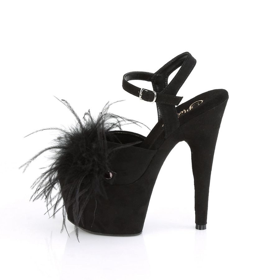 Women's Pleaser Adore-709F Ankle Strap Sandals Black | 723SRUHYE