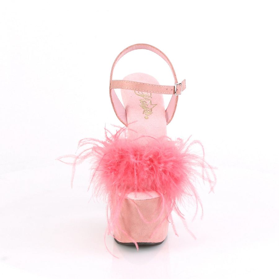 Women's Pleaser Adore-709F Ankle Strap Sandals Pink | 896GZCXPO