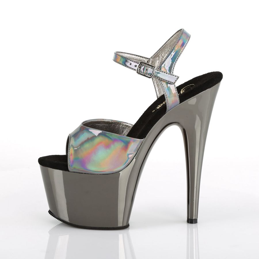 Women's Pleaser Adore-709HGCH Ankle Strap Sandals Grey | 217LYJGOB