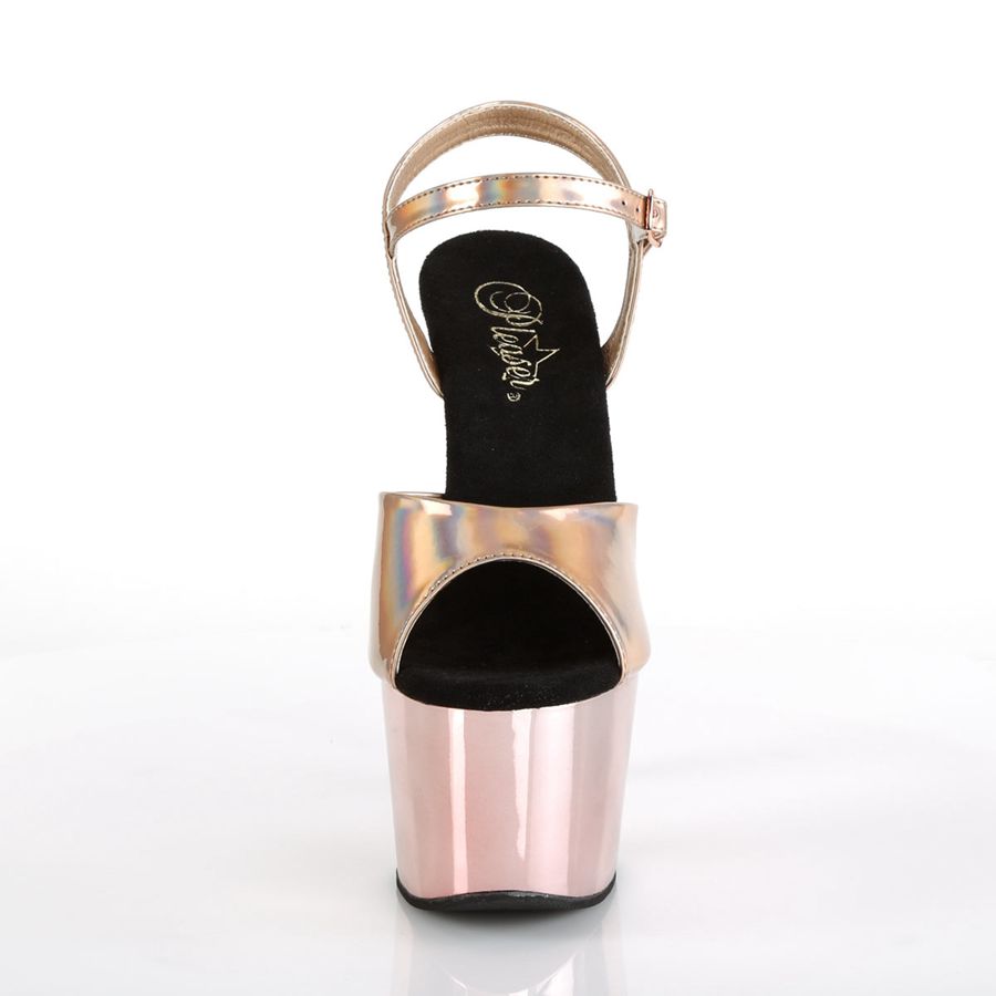 Women's Pleaser Adore-709HGCH Ankle Strap Sandals Rose Gold | 504JSOCFK