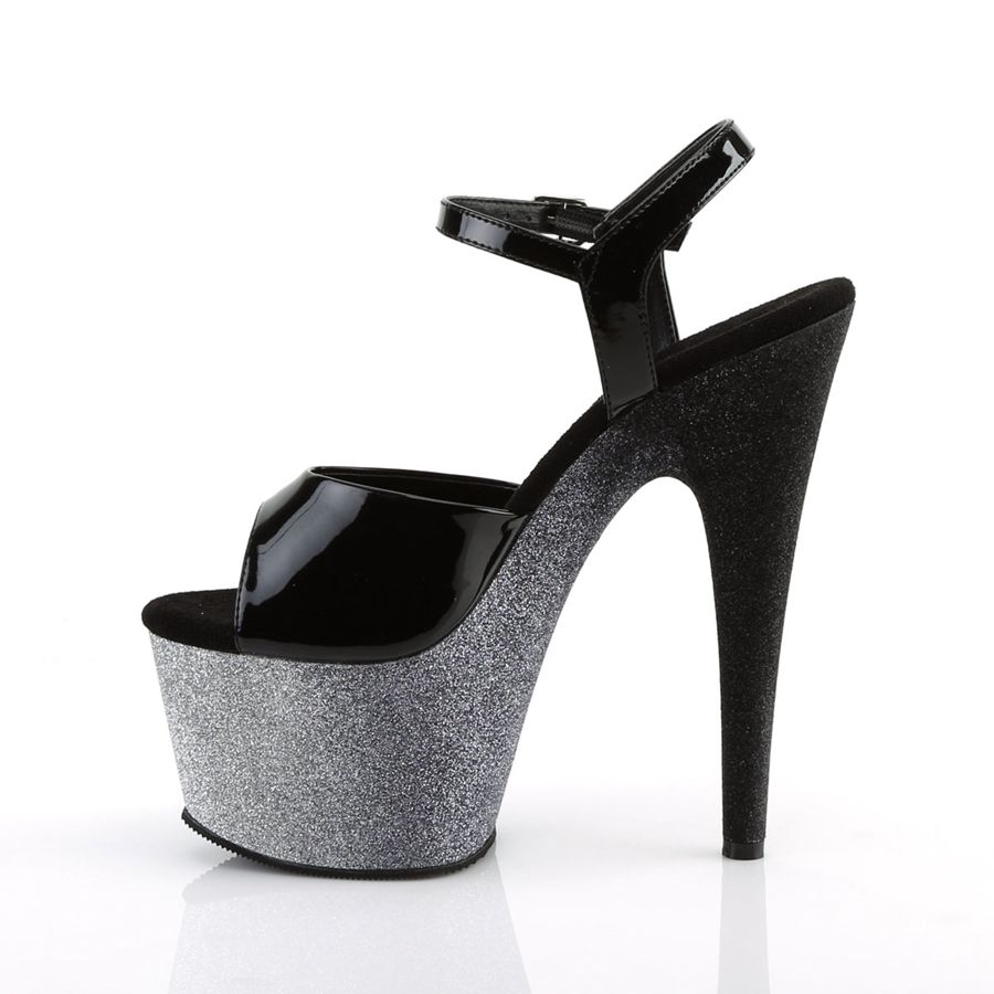 Women's Pleaser Adore-709OMBRE Ankle Strap Sandals Silver | 306AXGBHZ