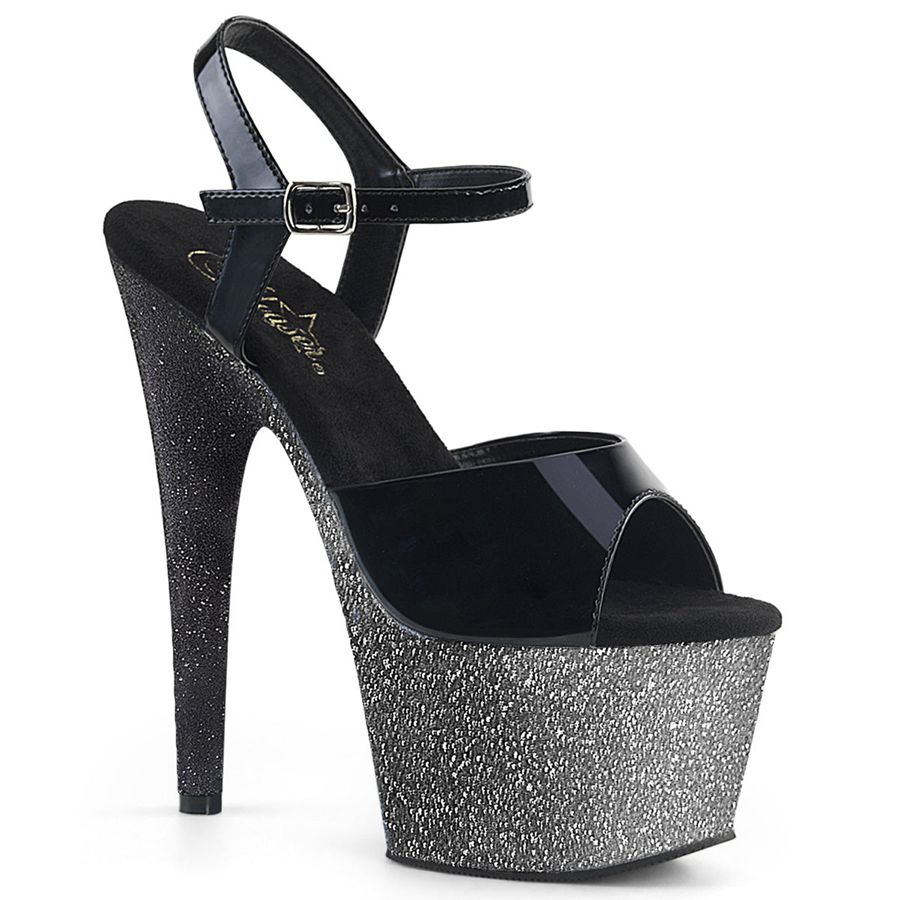 Women\'s Pleaser Adore-709OMBRE Ankle Strap Sandals Silver | 306AXGBHZ