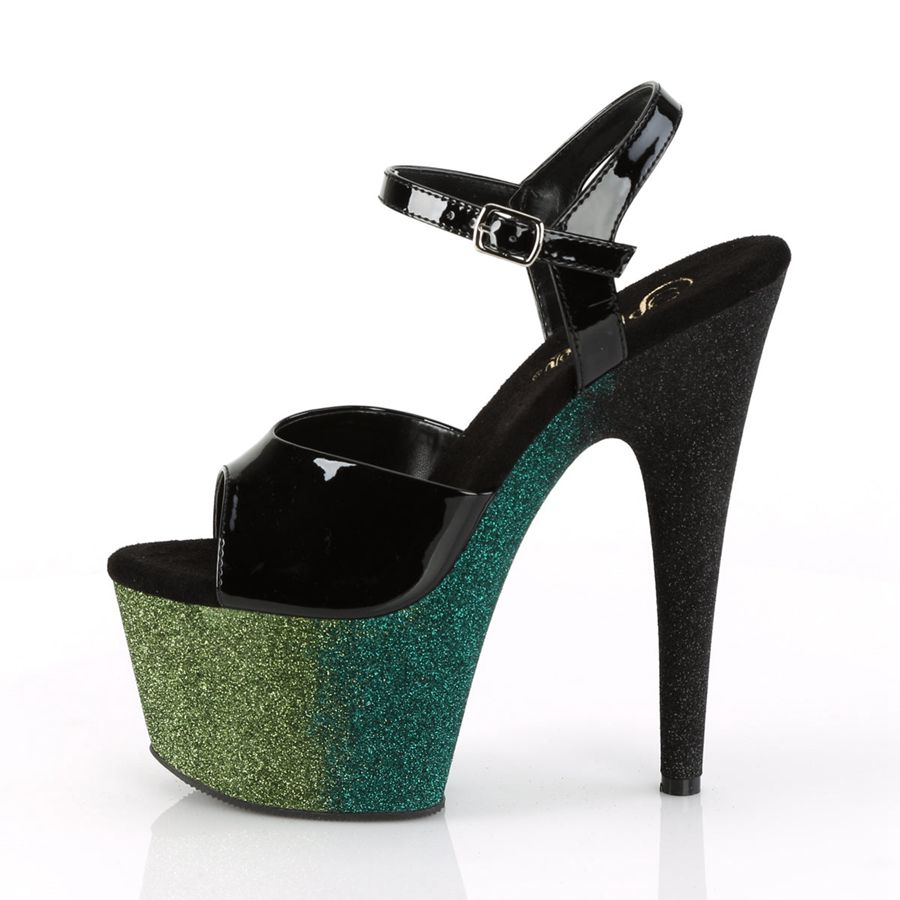 Women's Pleaser Adore-709OMBRE Ankle Strap Sandals Green | 524DJPHUY