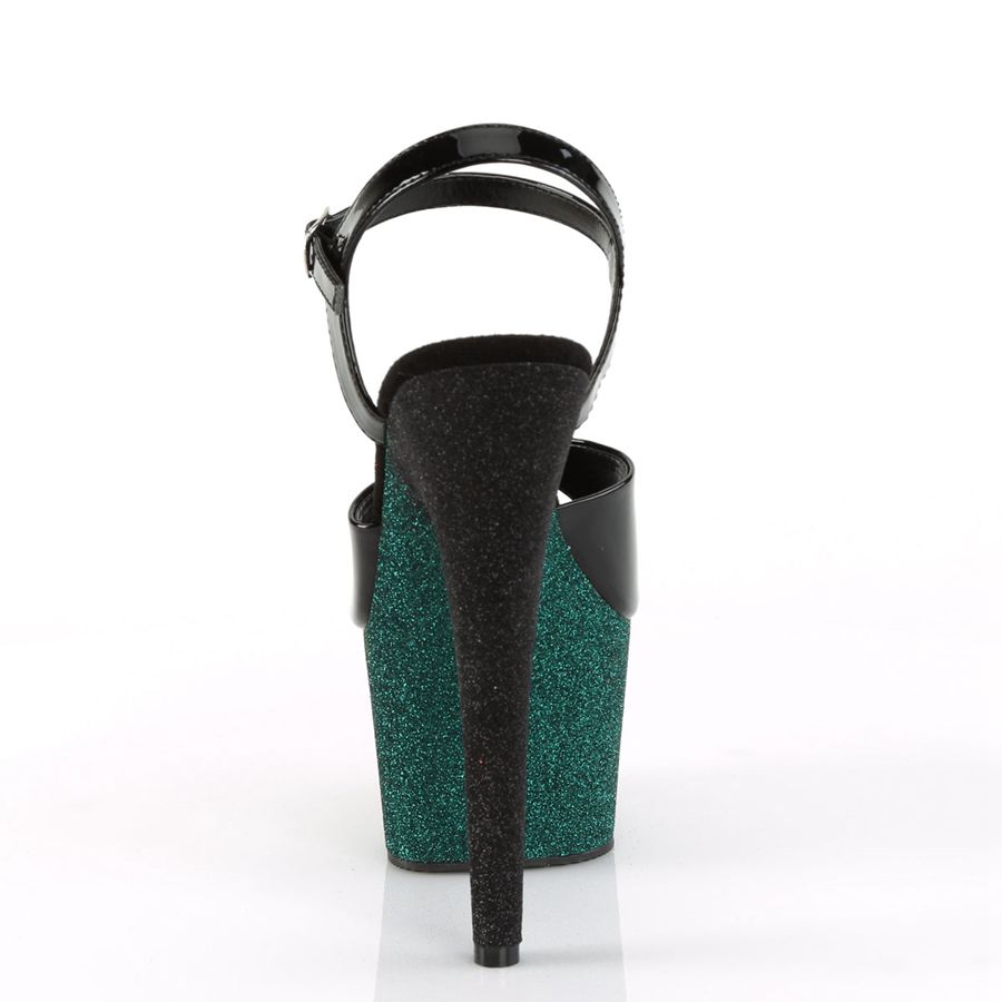 Women's Pleaser Adore-709OMBRE Ankle Strap Sandals Green | 524DJPHUY