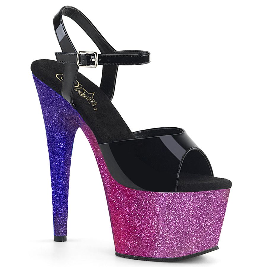 Women\'s Pleaser Adore-709OMBRE Ankle Strap Sandals Purple | 581JCWAOP