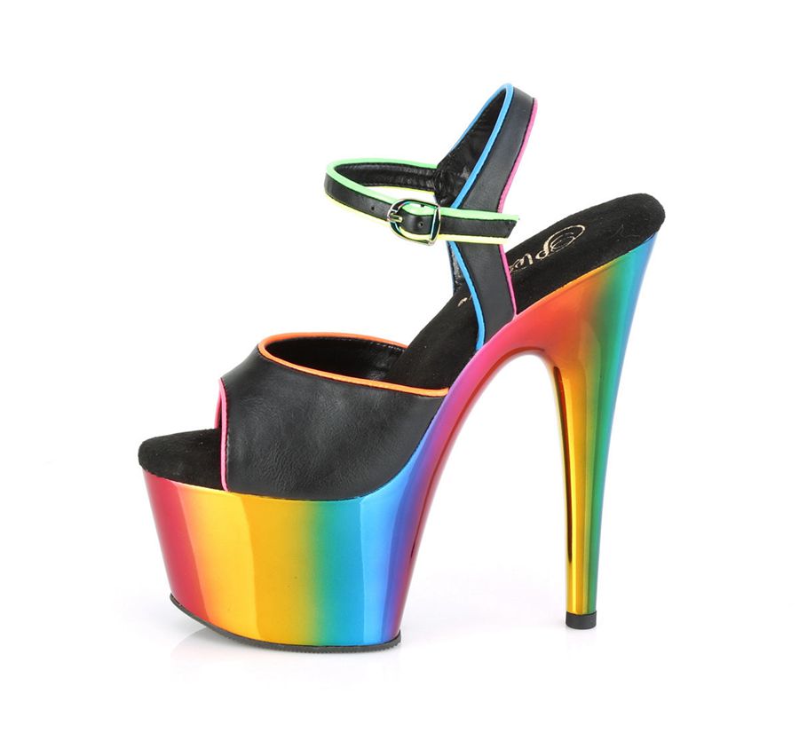 Women's Pleaser Adore-709RC-02 Ankle Strap Sandals Multicolor | 361VPHKYC