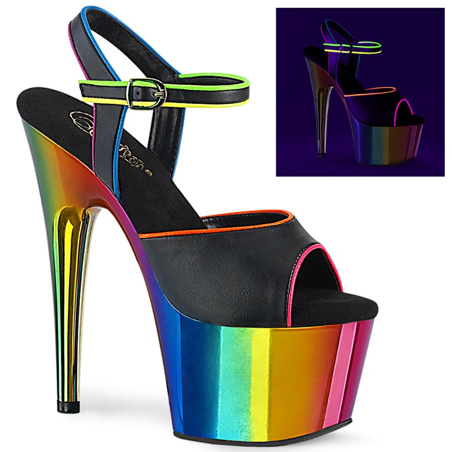 Women\'s Pleaser Adore-709RC-02 Ankle Strap Sandals Multicolor | 361VPHKYC