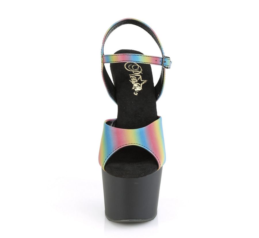 Women's Pleaser Adore-709REFL-02 Ankle Strap Sandals Multicolor | 962GACXPN