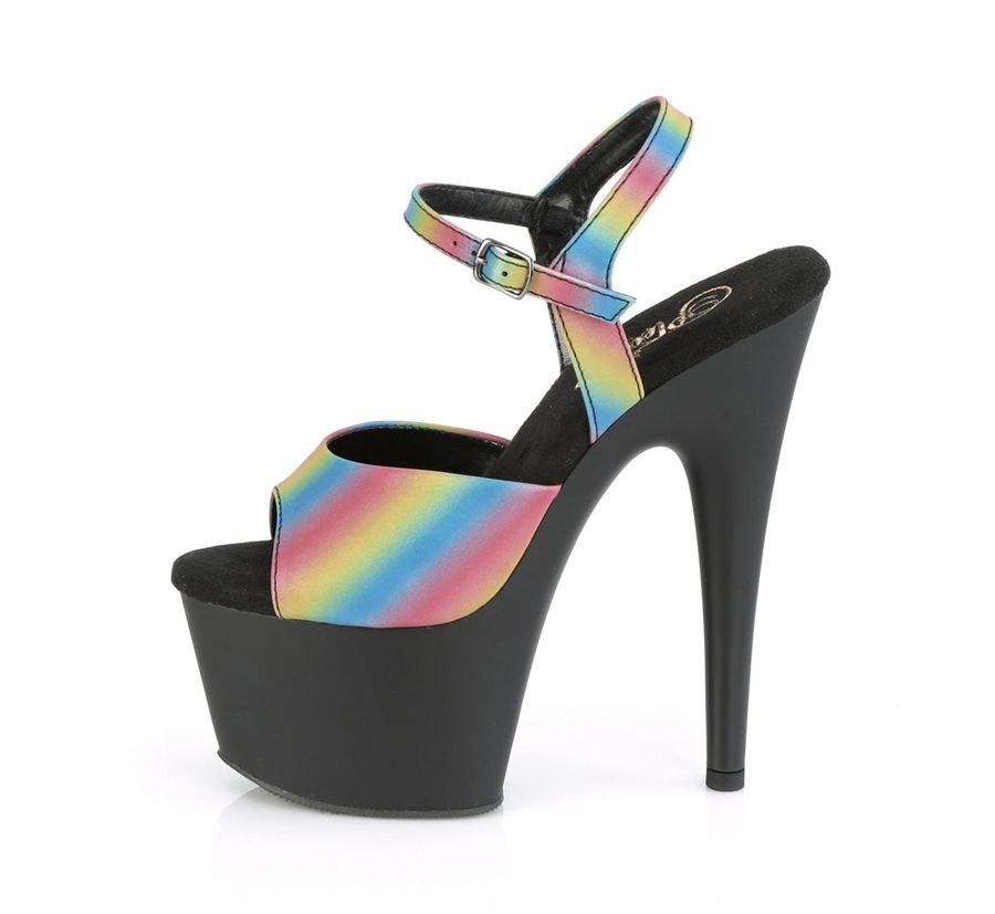 Women's Pleaser Adore-709REFL-02 Ankle Strap Sandals Multicolor | 962GACXPN