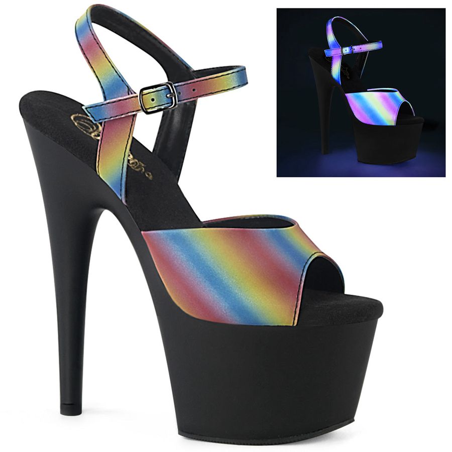 Women\'s Pleaser Adore-709REFL-02 Ankle Strap Sandals Multicolor | 962GACXPN