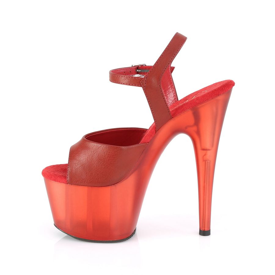 Women's Pleaser Adore-709T Ankle Strap Sandals Red | 572NYTXKU