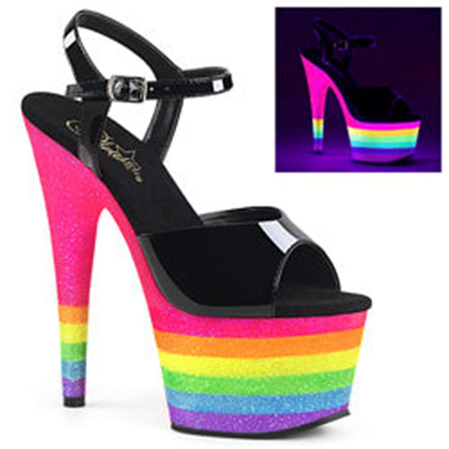 Women's Pleaser Adore-709UVRB Ankle Strap Sandals Multicolor | 740OMIBDJ