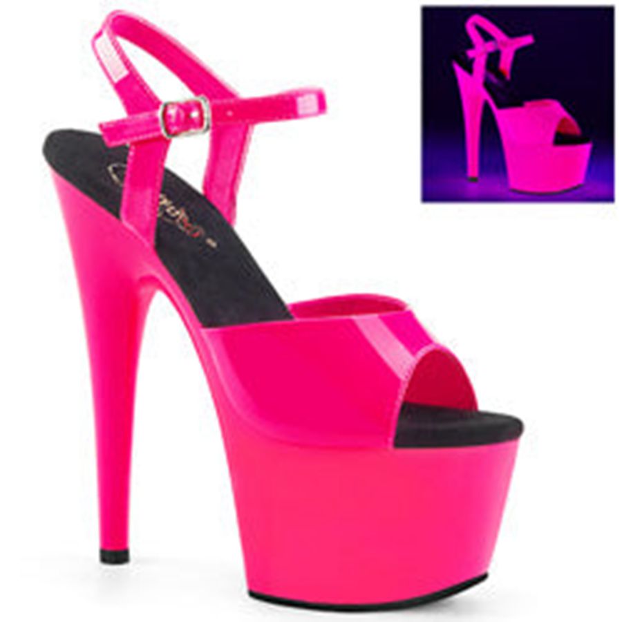 Women's Pleaser Adore-709UV Ankle Strap Sandals Pink | 617UKLYGC