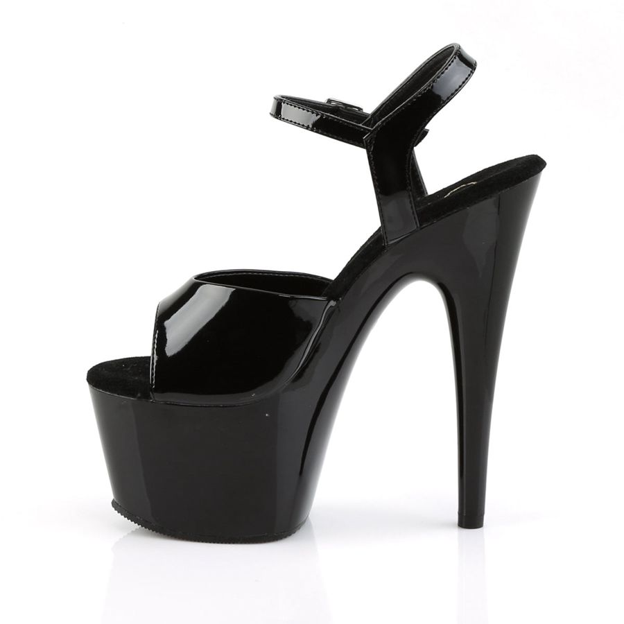 Women's Pleaser Adore-709 Ankle Strap Sandals Black | 968WNMJPQ