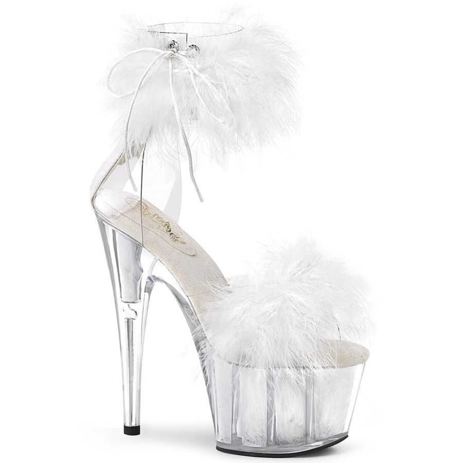 Women\'s Pleaser Adore-724F Heels White | 814UWFTHN