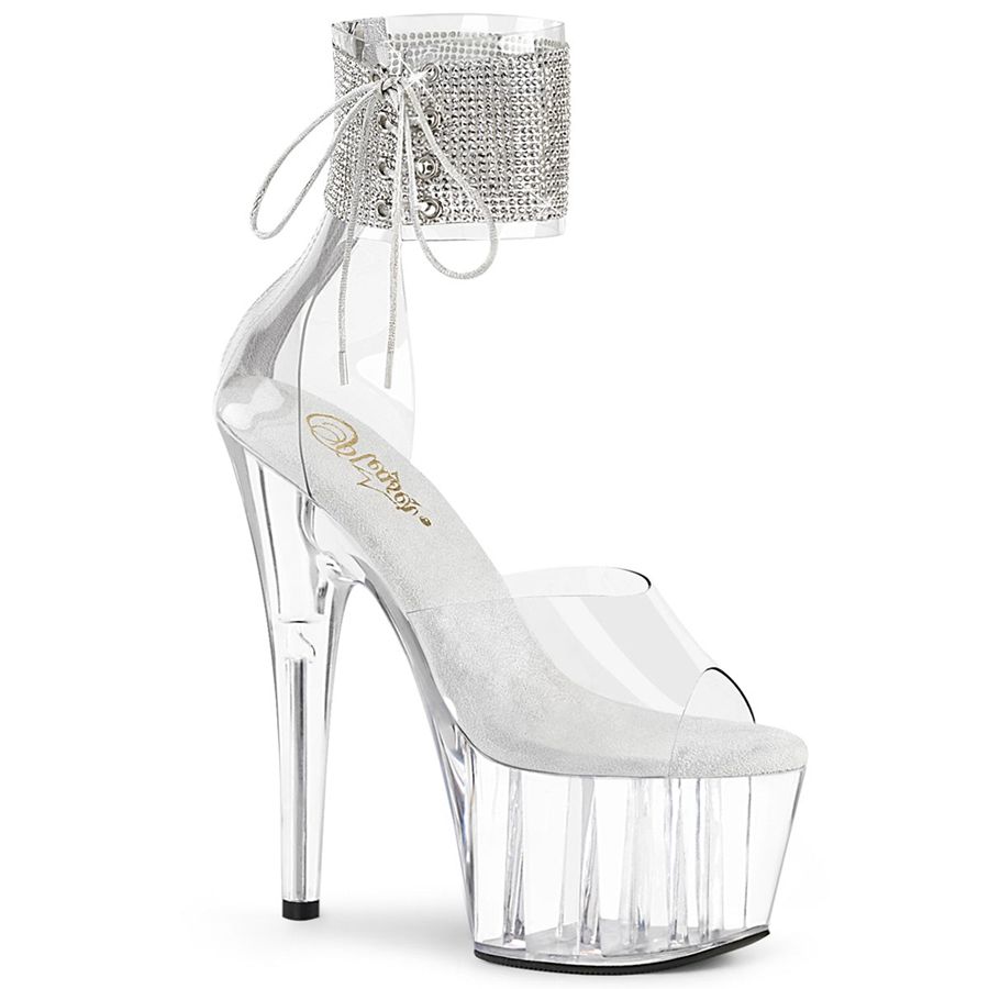 Women\'s Pleaser Adore-724RS Heels White | 612ZWOYCJ