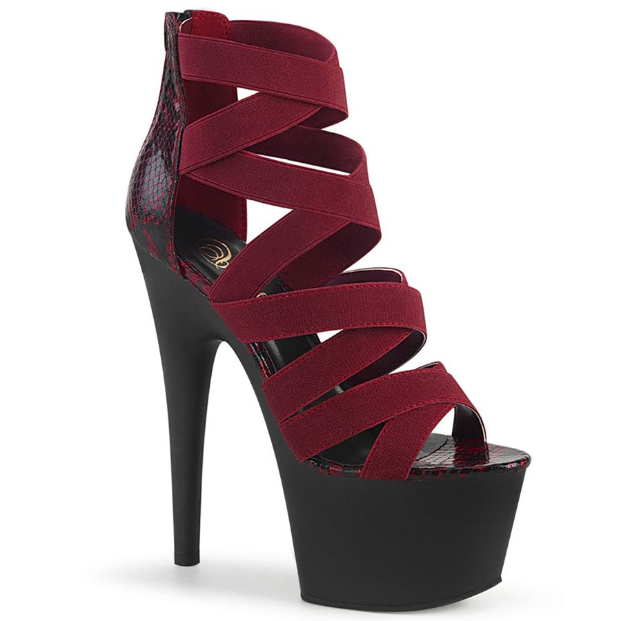 Women\'s Pleaser Adore-748SP Heels Burgundy | 619BXHTWL