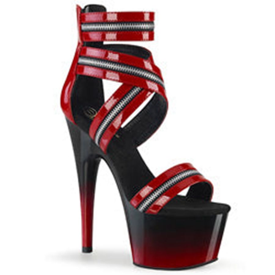 Women's Pleaser Adore-766 Ankle Strap Sandals Red | 430WLUIYA