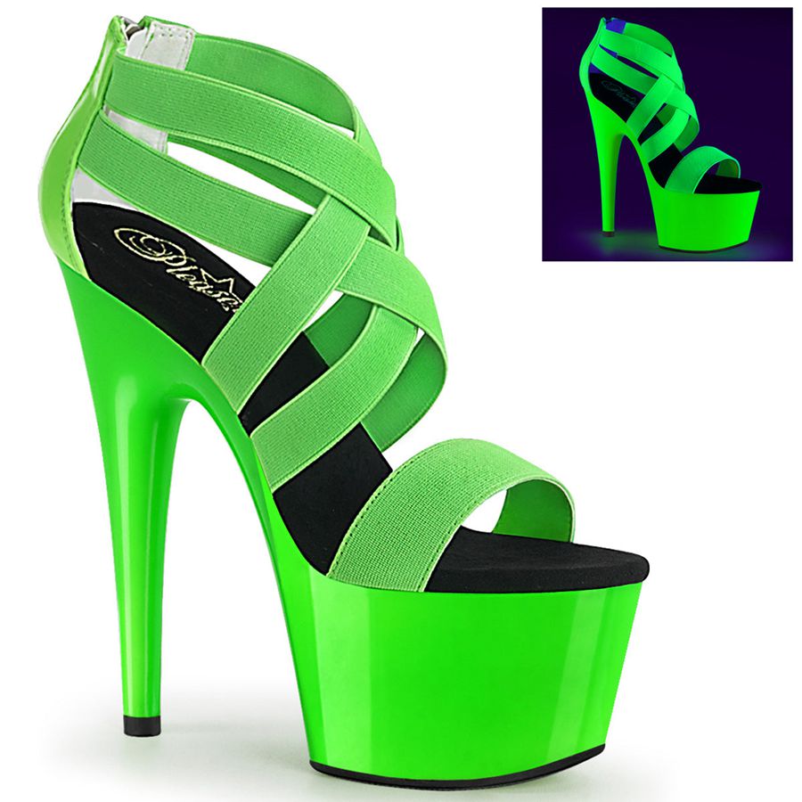 Women\'s Pleaser Adore-769UV Heels Green | 593MLSRBX