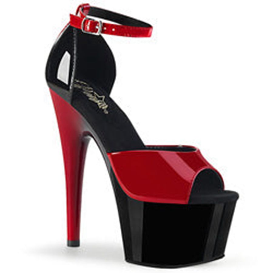 Women's Pleaser Adore-789 Heels Red Black | 516RFXGNY