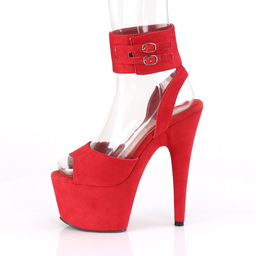 Women's Pleaser Adore-791FS Ankle Strap Sandals Red | 301CGVPRM