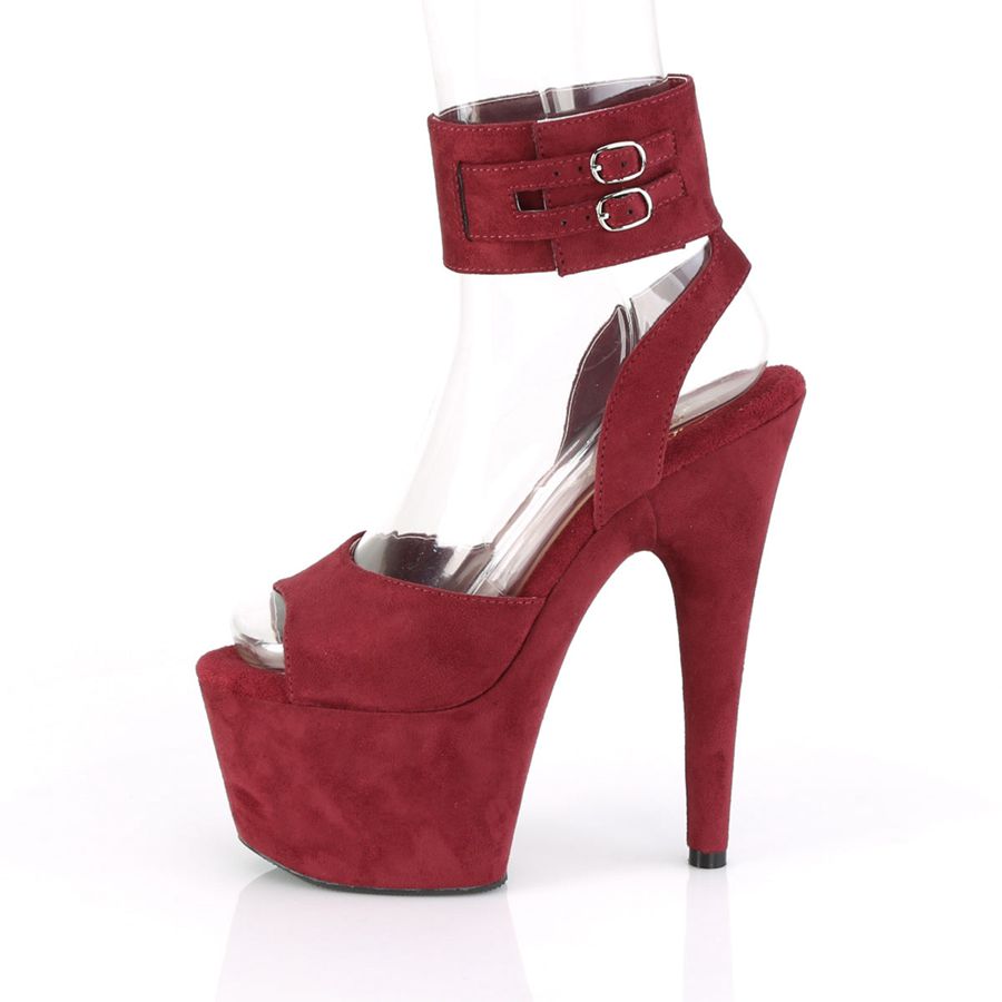 Women's Pleaser Adore-791FS Ankle Strap Sandals Burgundy | 830XCZVRH