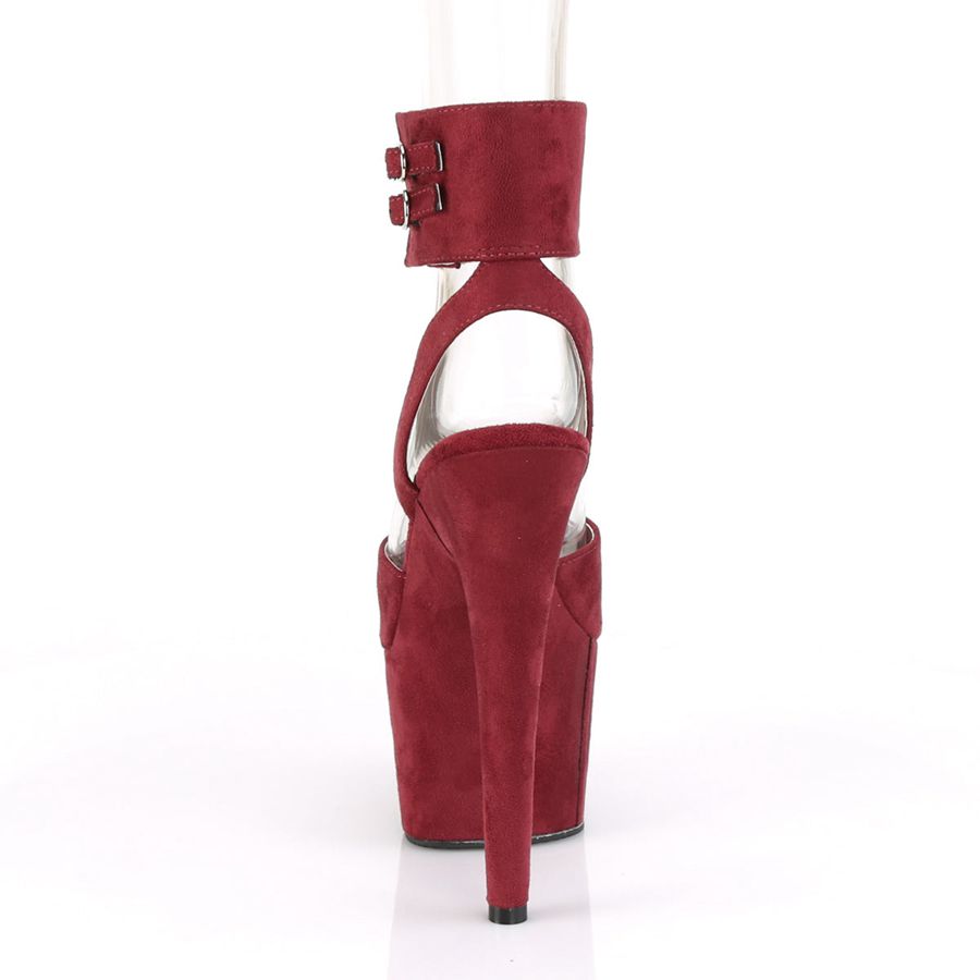 Women's Pleaser Adore-791FS Ankle Strap Sandals Burgundy | 830XCZVRH