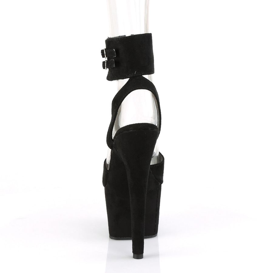 Women's Pleaser Adore-791FS Ankle Strap Sandals Black | 895EXULMW