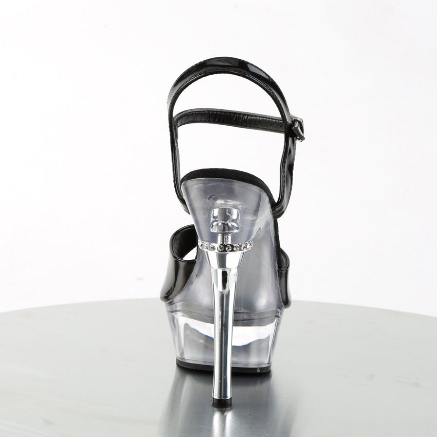 Women's Pleaser Allure-609 Ankle Strap Sandals Clear | 903CYPEUR