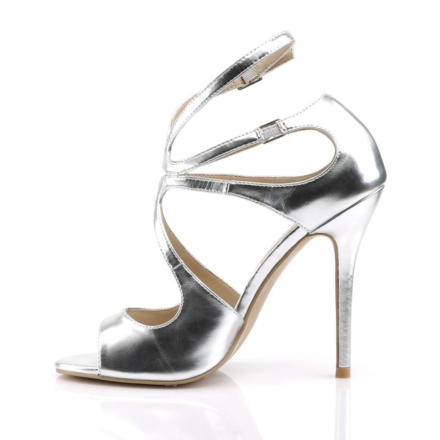 Women's Pleaser Amuse-15 Heels Silver | 567TCQEUA