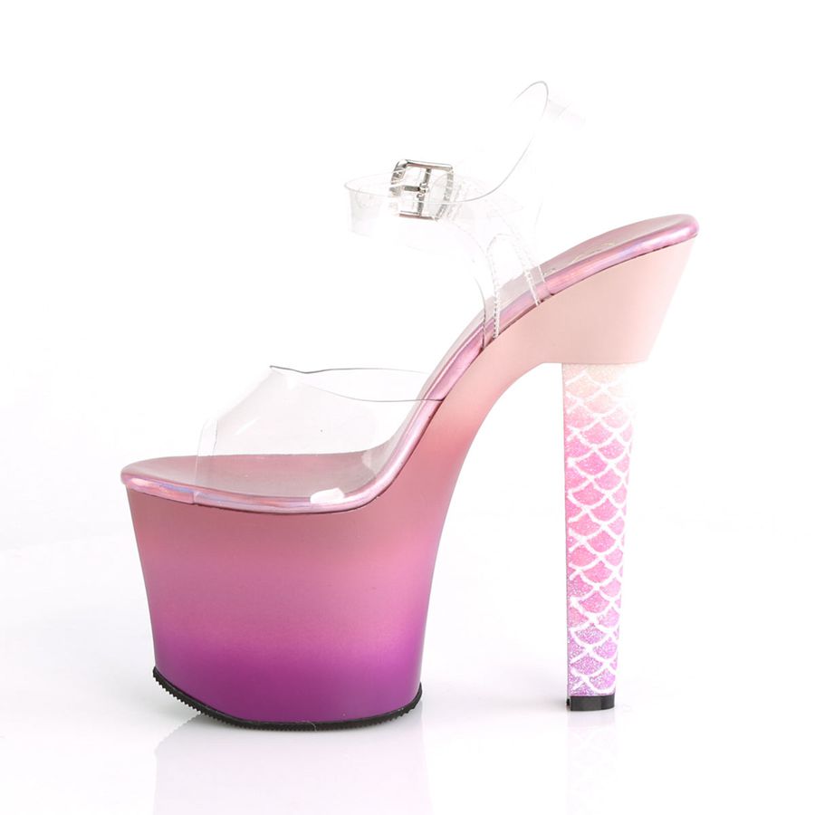 Women's Pleaser Ariel-708OMBRE Ankle Strap Sandals Pink | 814KGLZPC