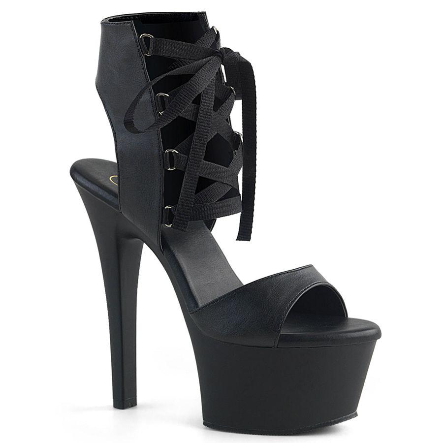 Women\'s Pleaser Aspire-600-14 Heels Black | 290KGYXBE