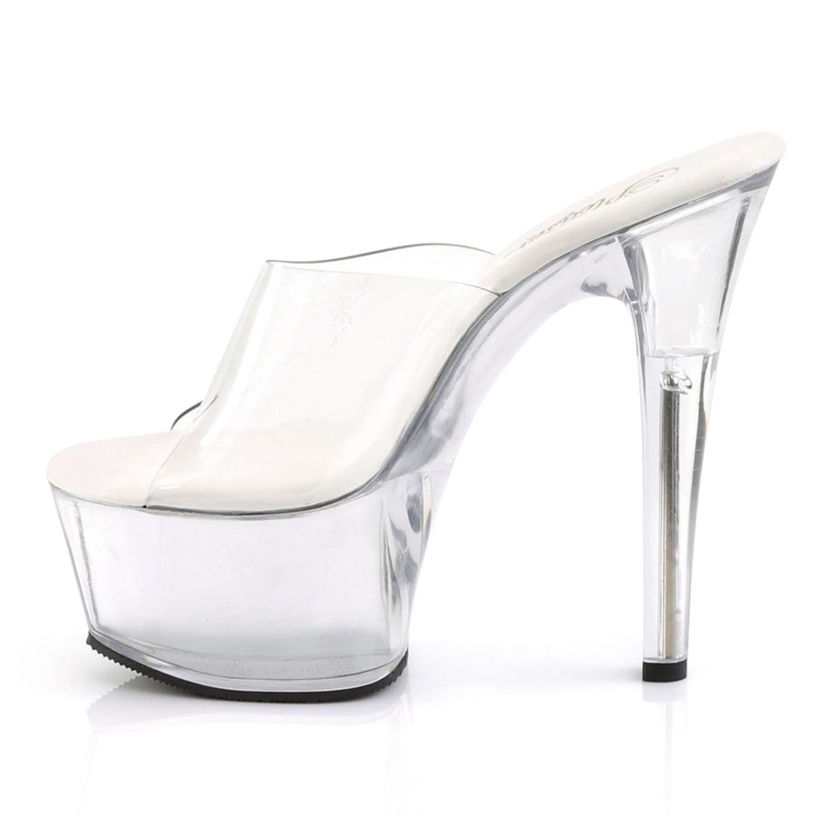 Women's Pleaser Aspire-601 Platform Sandals White | 162ZVMANJ