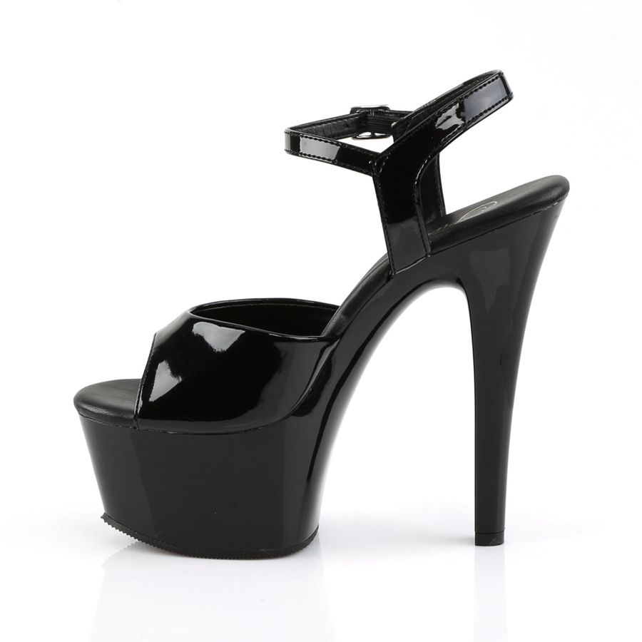 Women's Pleaser Aspire-609 Ankle Strap Sandals Black | 281CKBLJQ