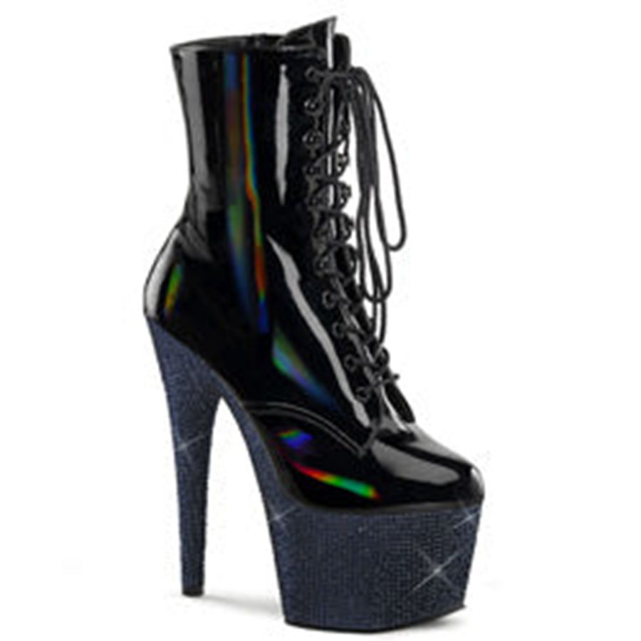 Women's Pleaser Bejeweled-1020-7 Ankle Boots Black | 732MRUTOW