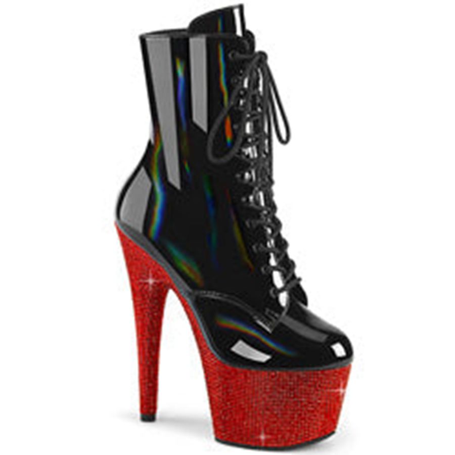 Women's Pleaser Bejeweled-1020-7 Ankle Boots Black | 732MRUTOW