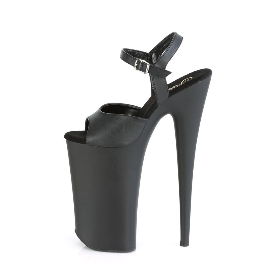 Women's Pleaser Beyond-009 Ankle Strap Sandals Black | 450AJVLRK