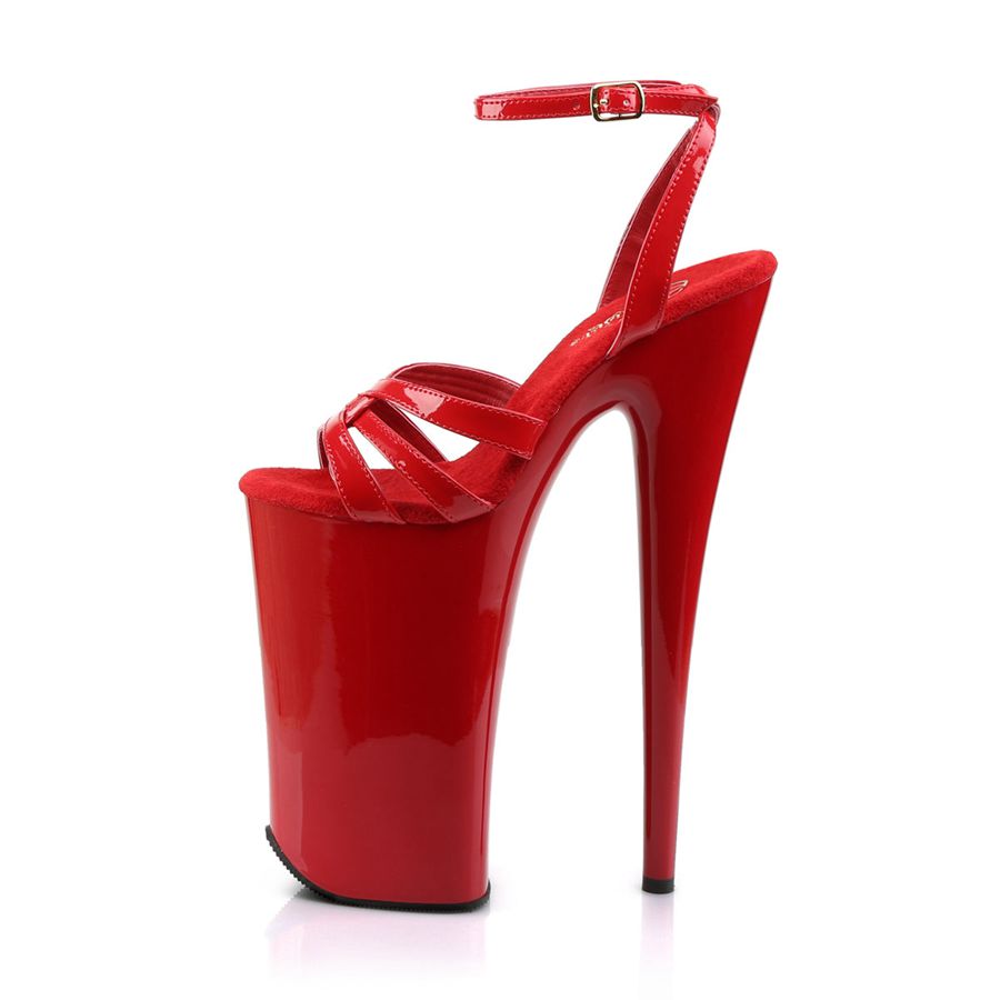 Women's Pleaser Beyond-012 Ankle Strap Sandals Red | 765LDKHYU