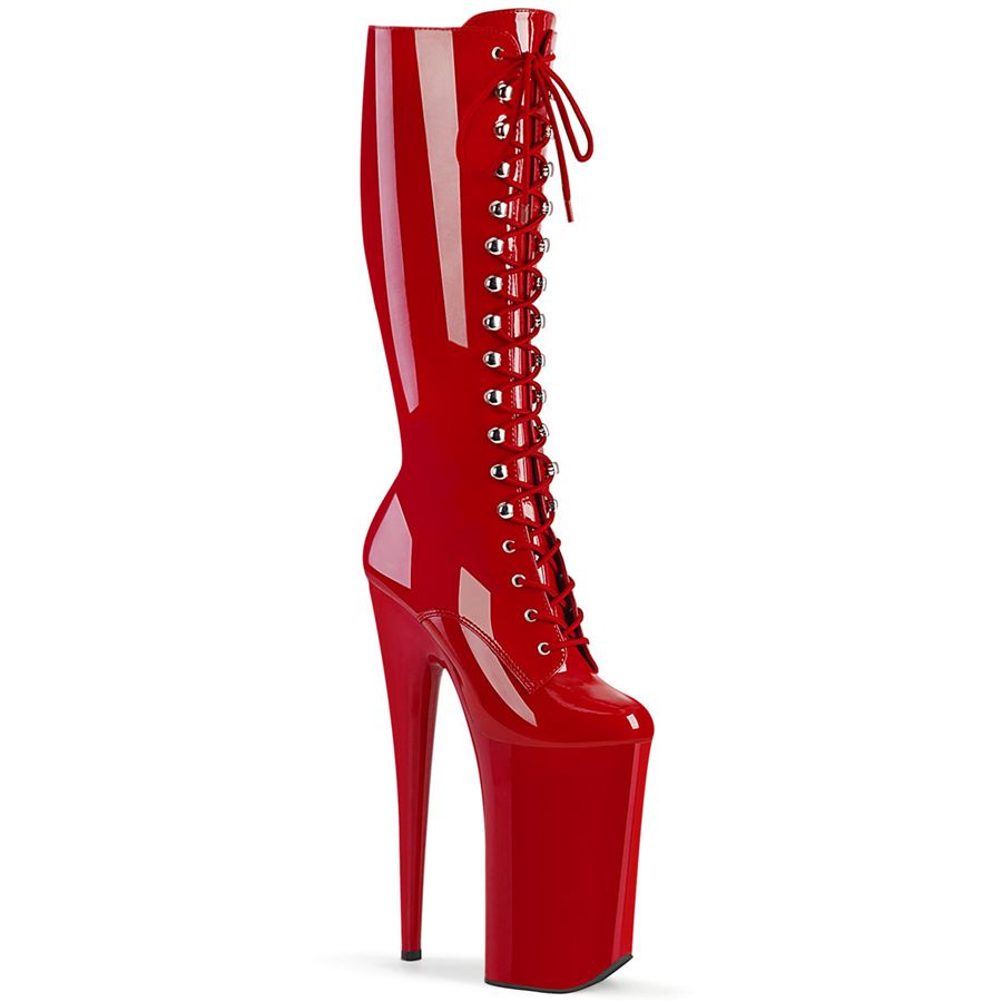 Women\'s Pleaser Beyond-2020 Knee High Boots Red | 643JYORKV