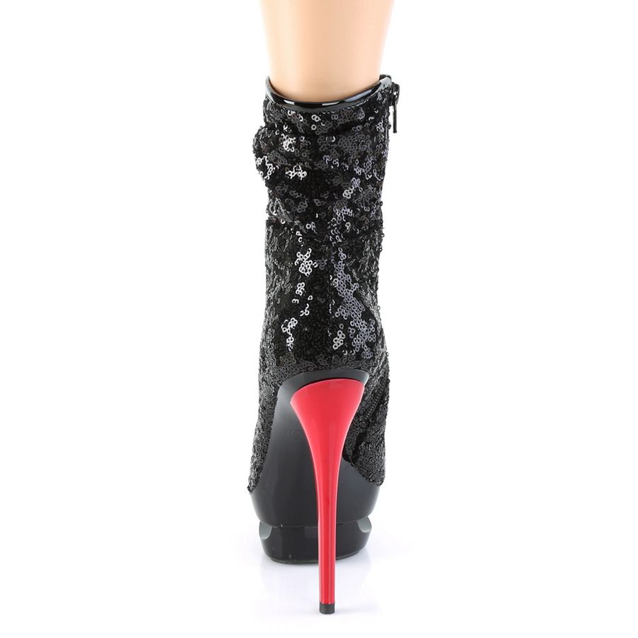 Women's Pleaser Blondie-R-1009 Ankle Boots Black Red | 371KVLNOI