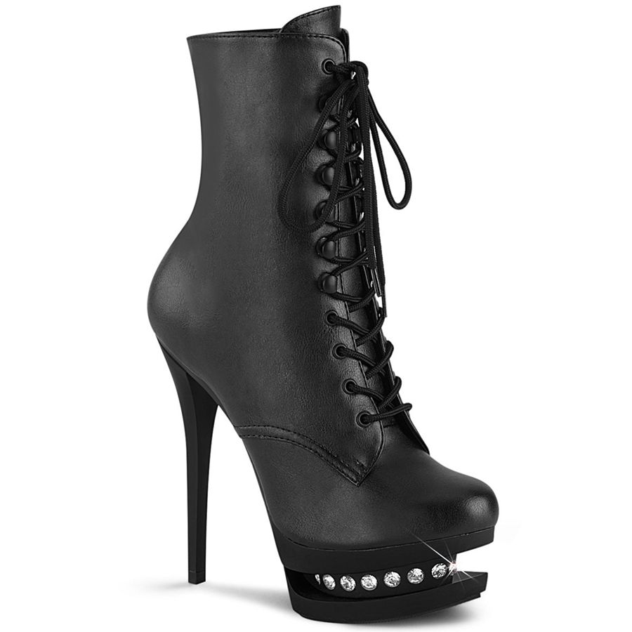 Women\'s Pleaser Blondie-R-1020 Ankle Boots Black | 098XZDURC