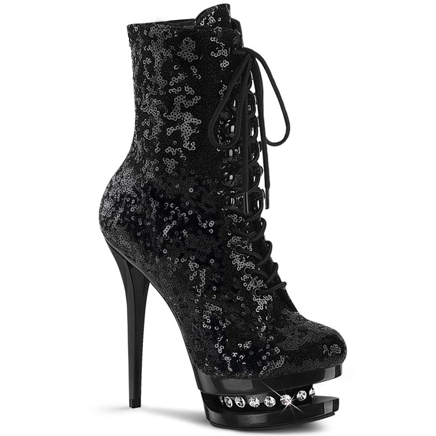 Women\'s Pleaser Blondie-R-1020 Ankle Boots Black | 172DJIQTM