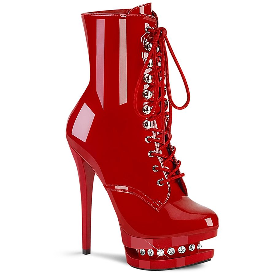 Women\'s Pleaser Blondie-R-1020 Ankle Boots Red | 319QEXAFG