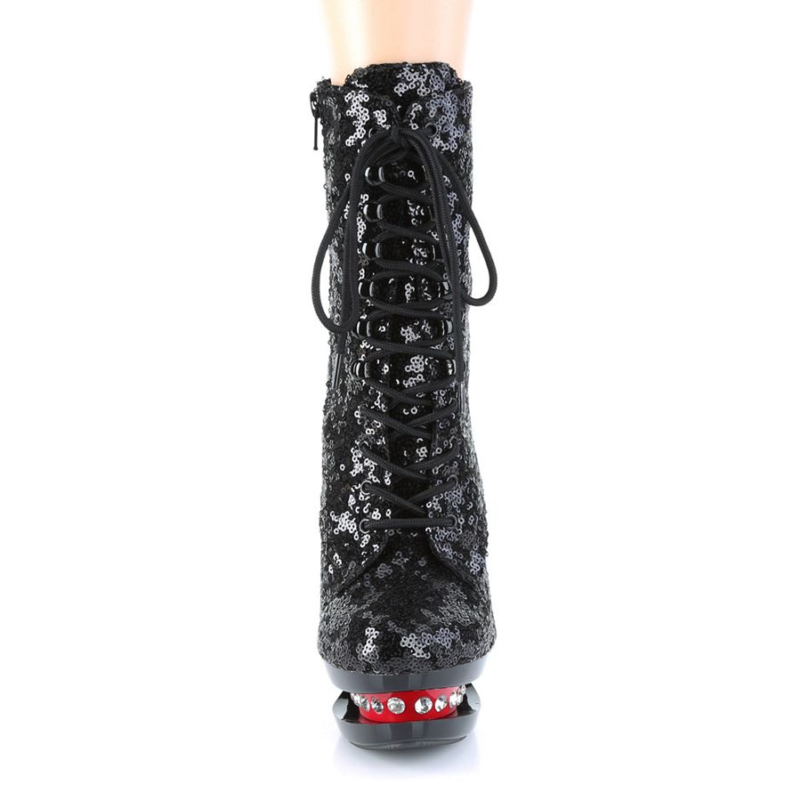 Women's Pleaser Blondie-R-1020 Ankle Boots Black Red | 348KQDSXB