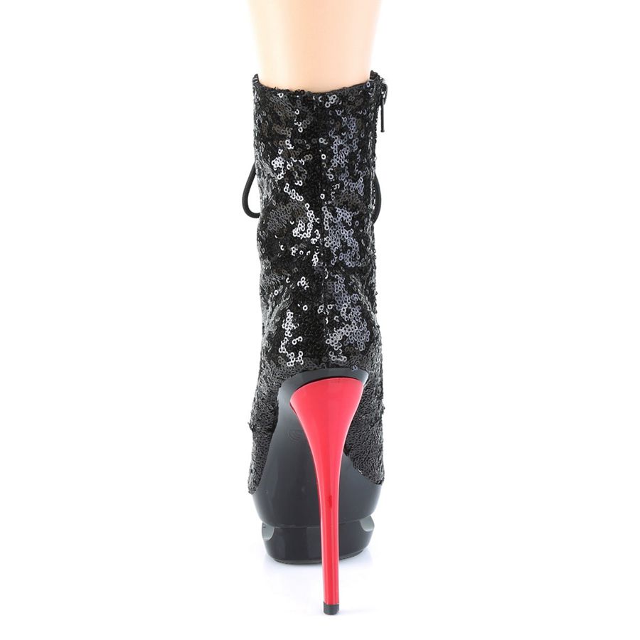 Women's Pleaser Blondie-R-1020 Ankle Boots Black Red | 348KQDSXB