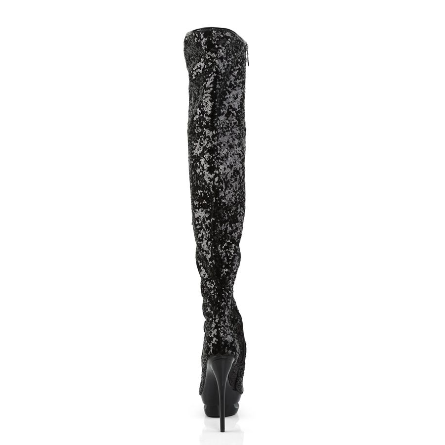 Women's Pleaser Blondie-R-3011 Thigh High Boots Black | 802IRHENP