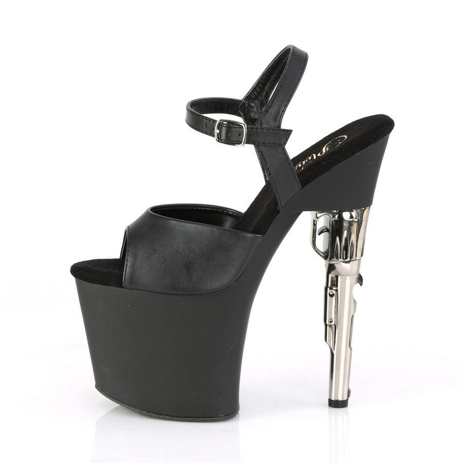 Women's Pleaser Bondgirl-709 Platform Sandals Black | 780VLDMFK